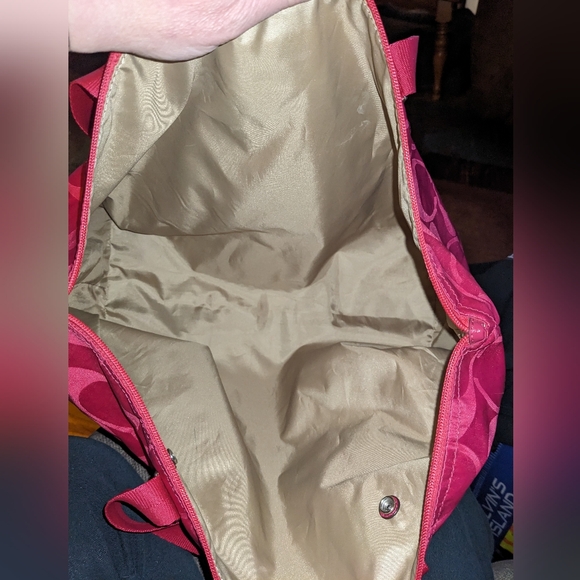 COACH 77321 Fuchsia Signature Nylon Getaway Packable Weekender Tote Bag No Pouch - Picture 6 of 7